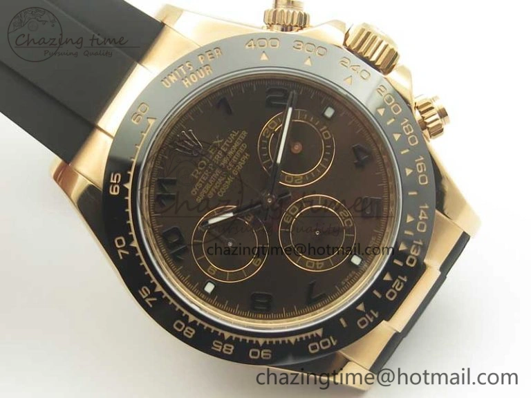 Daytona 116515 ARF 1:1 Best Edition Chocolate Dial On Black Rubber Strap A4130 Super Clone V2