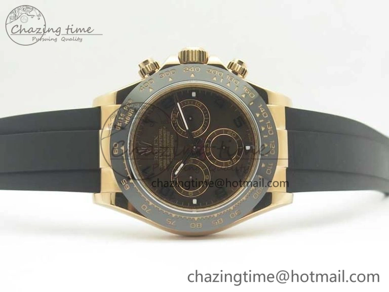 Daytona 116515 ARF 1:1 Best Edition Chocolate Dial On Black Rubber Strap A4130 Super Clone V2