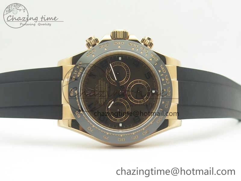 Daytona 116515 ARF 1:1 Best Edition Chocolate Dial On Black Rubber Strap A4130 Super Clone V2