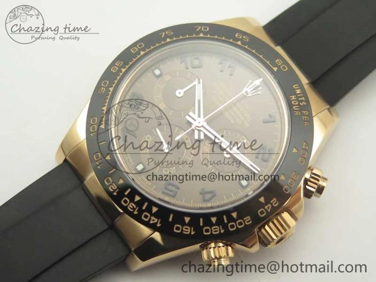 Daytona 116515 ARF 1:1 Best Edition Chocolate Dial On Black Rubber Strap A4130 Super Clone V2