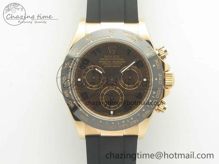 Daytona 116515 ARF 1:1 Best Edition Chocolate Dial On Black Rubber Strap A4130 Super Clone V2