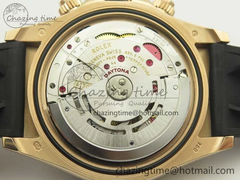Daytona 116515 ARF 1:1 Best Edition Rose Gold Dial On Black Rubber Strap A4130 Super Clone V2
