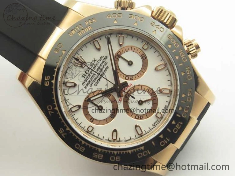 Daytona 116515 ARF 1:1 Best Edition White Dial On Black Rubber Strap A4130 Super Clone V2