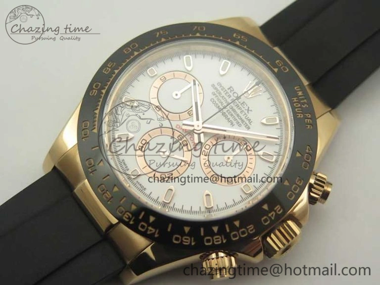Daytona 116515 ARF 1:1 Best Edition White Dial On Black Rubber Strap A4130 Super Clone V2