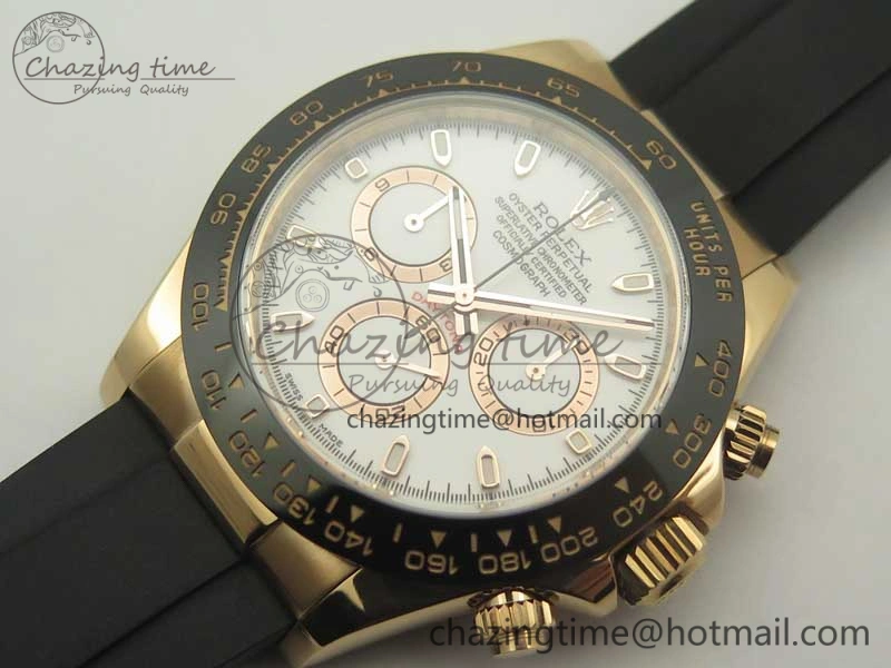 Daytona 116515 ARF 1:1 Best Edition White Dial On Black Rubber Strap A4130 Super Clone V2