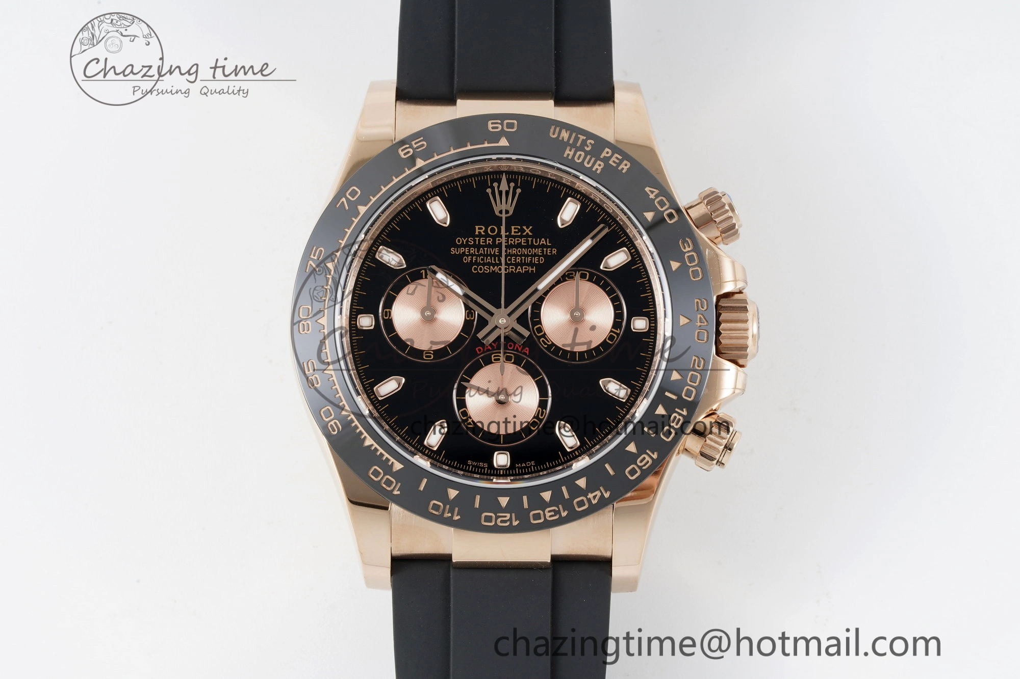 Daytona 116515 BTF 1:1 Best Edition Black RG Dial on Oysterflex Rubber Strap SA4130 V2