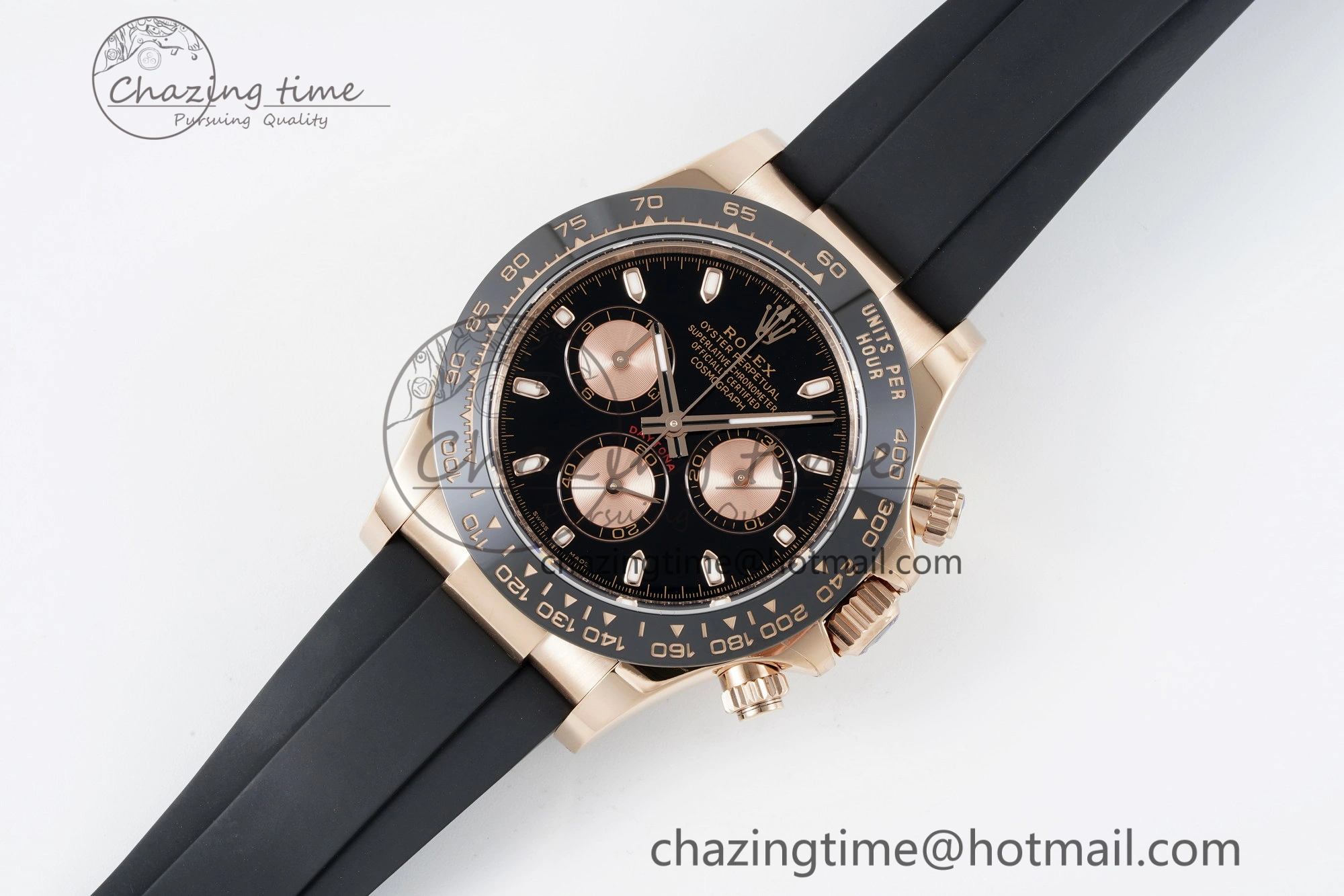 Daytona 116515 BTF 1:1 Best Edition Black RG Dial on Oysterflex Rubber Strap SA4130 V2