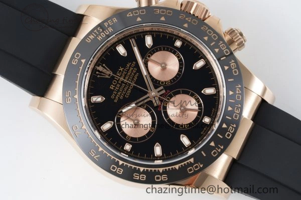 Daytona 116515 BTF 1:1 Best Edition Black RG Dial on Oysterflex Rubber Strap SA4130 V2