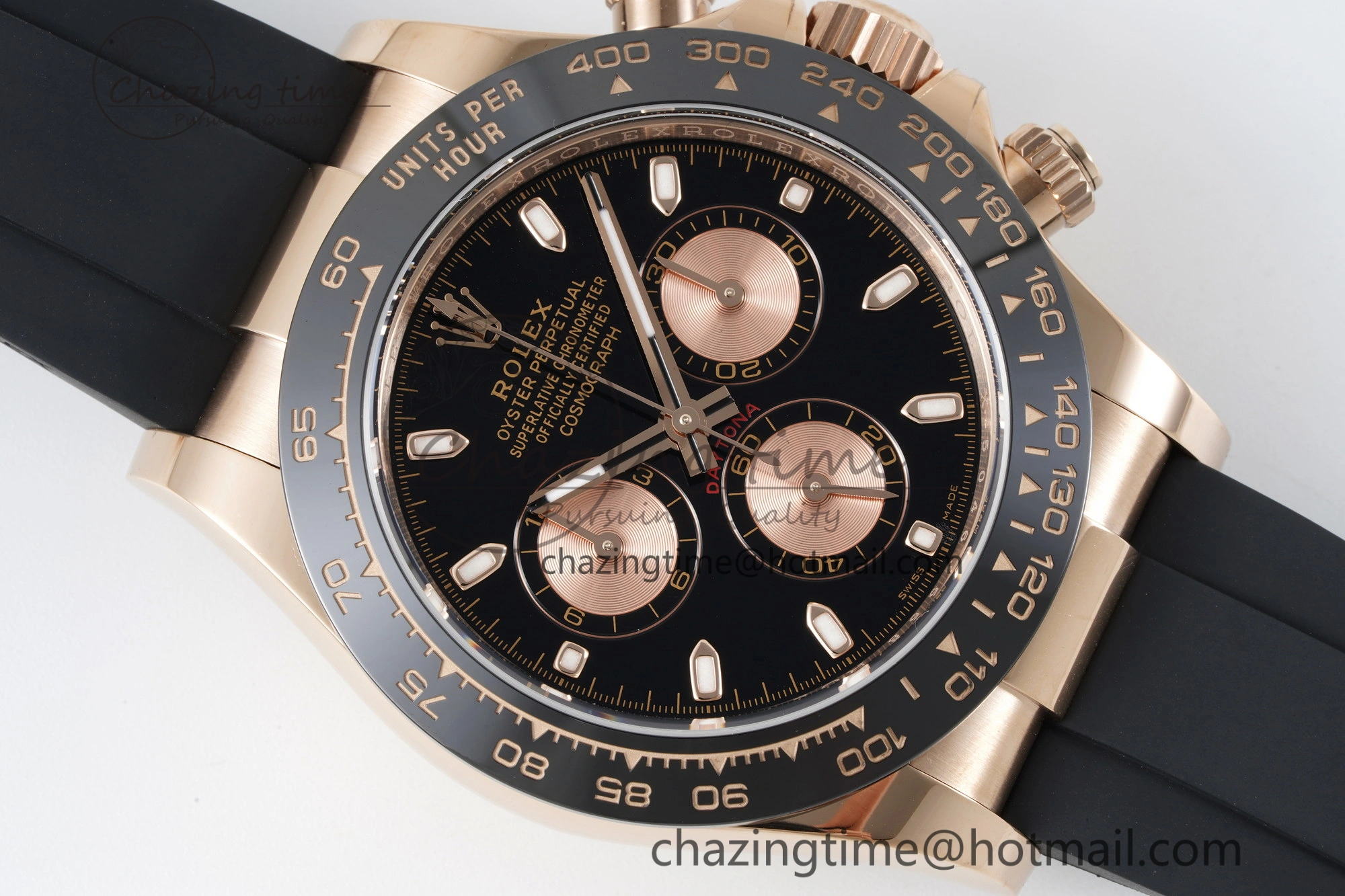 Daytona 116515 BTF 1:1 Best Edition Black RG Dial on Oysterflex Rubber Strap SA4130 V2