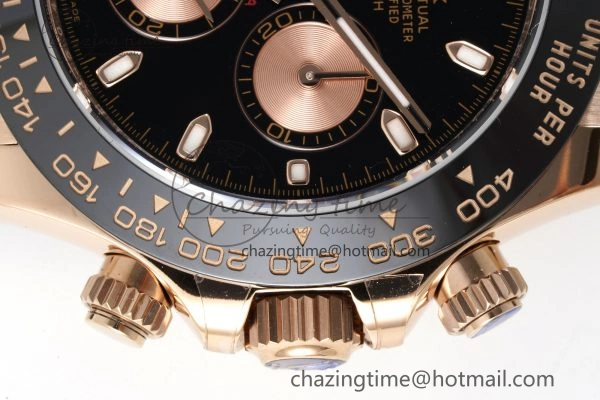 Daytona 116515 BTF 1:1 Best Edition Black RG Dial on Oysterflex Rubber Strap SA4130 V2