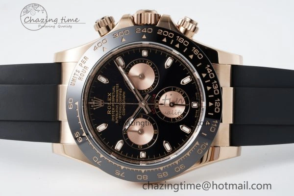 Daytona 116515 BTF 1:1 Best Edition Black RG Dial on Oysterflex Rubber Strap SA4130 V2