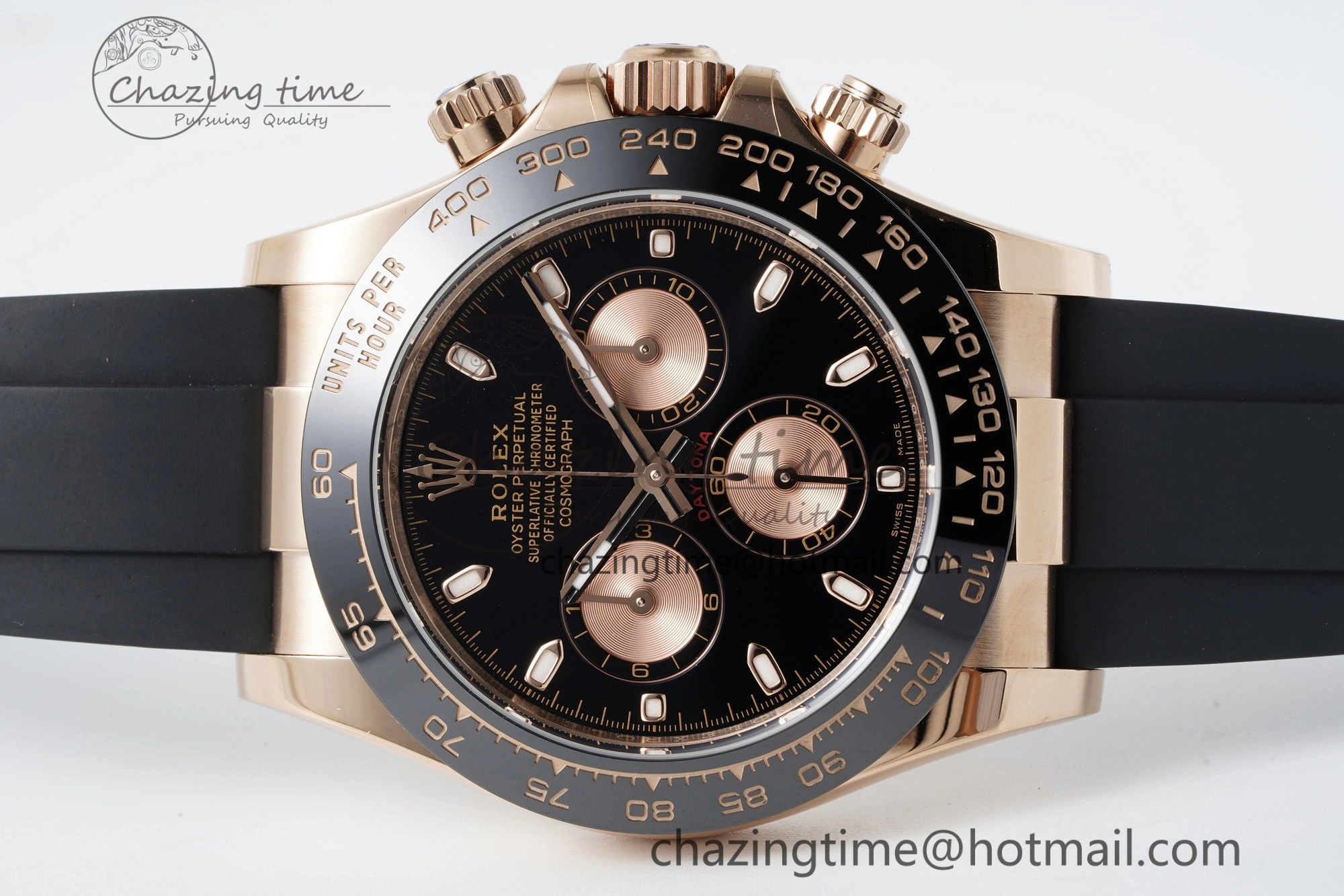 Daytona 116515 BTF 1:1 Best Edition Black RG Dial on Oysterflex Rubber Strap SA4130 V2