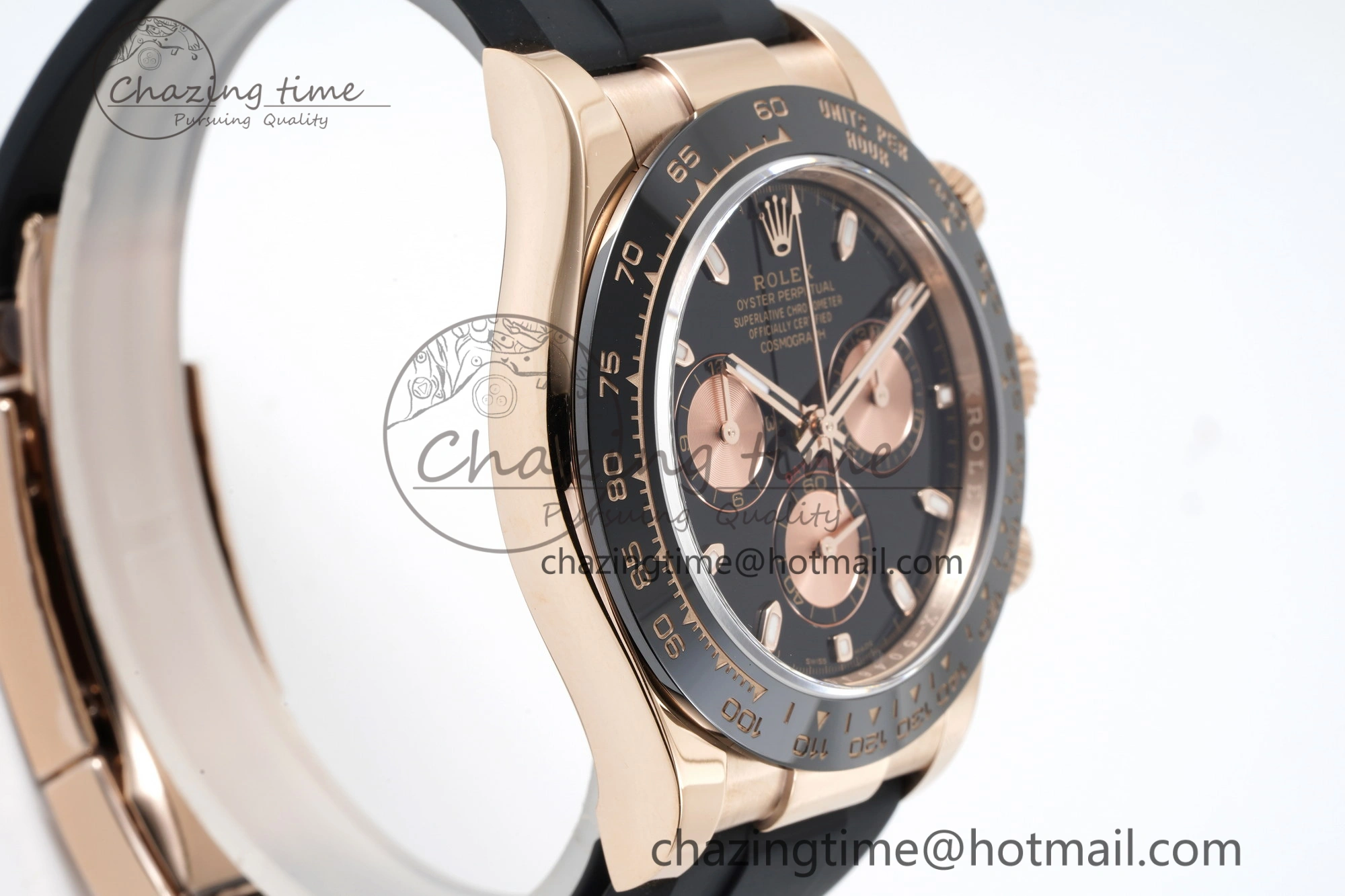 Daytona 116515 BTF 1:1 Best Edition Black RG Dial on Oysterflex Rubber Strap SA4130 V2