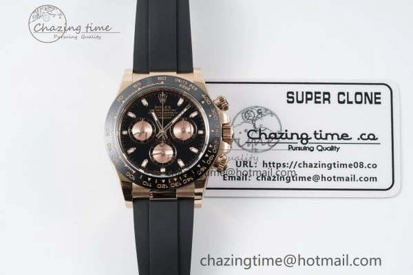Daytona 116515 BTF 1:1 Best Edition Black RG Dial on Oysterflex Rubber Strap SA4130 V2