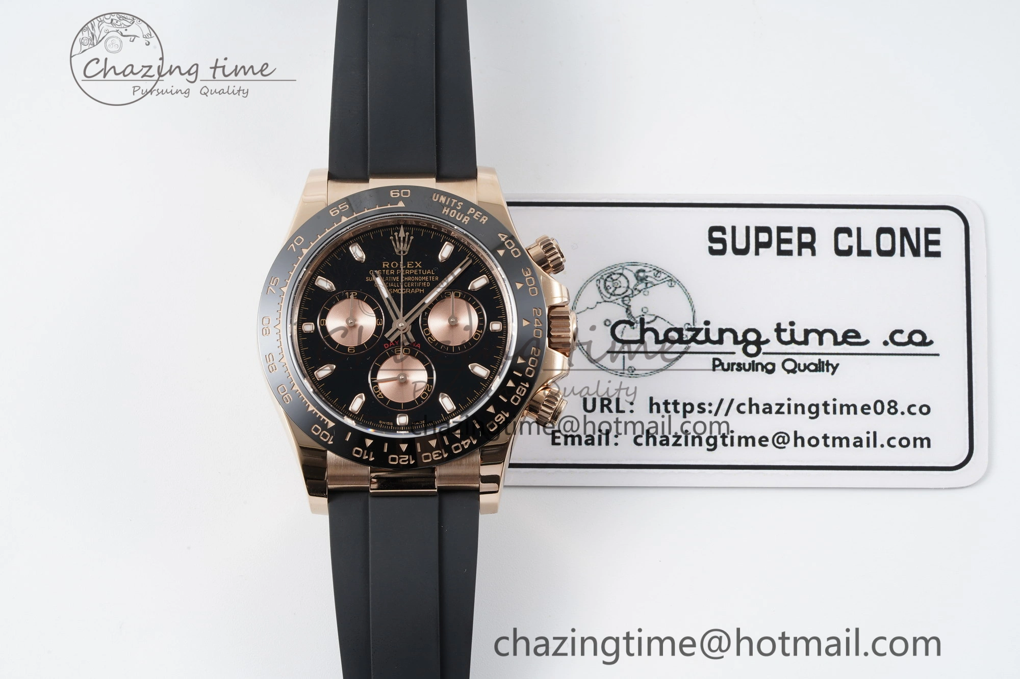 Daytona 116515 BTF 1:1 Best Edition Black RG Dial on Oysterflex Rubber Strap SA4130 V2