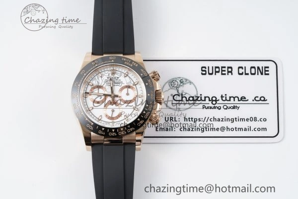Daytona 116515 BTF 1:1 Best Edition White Dial on Oysterflex Rubber Strap SA4130 V2
