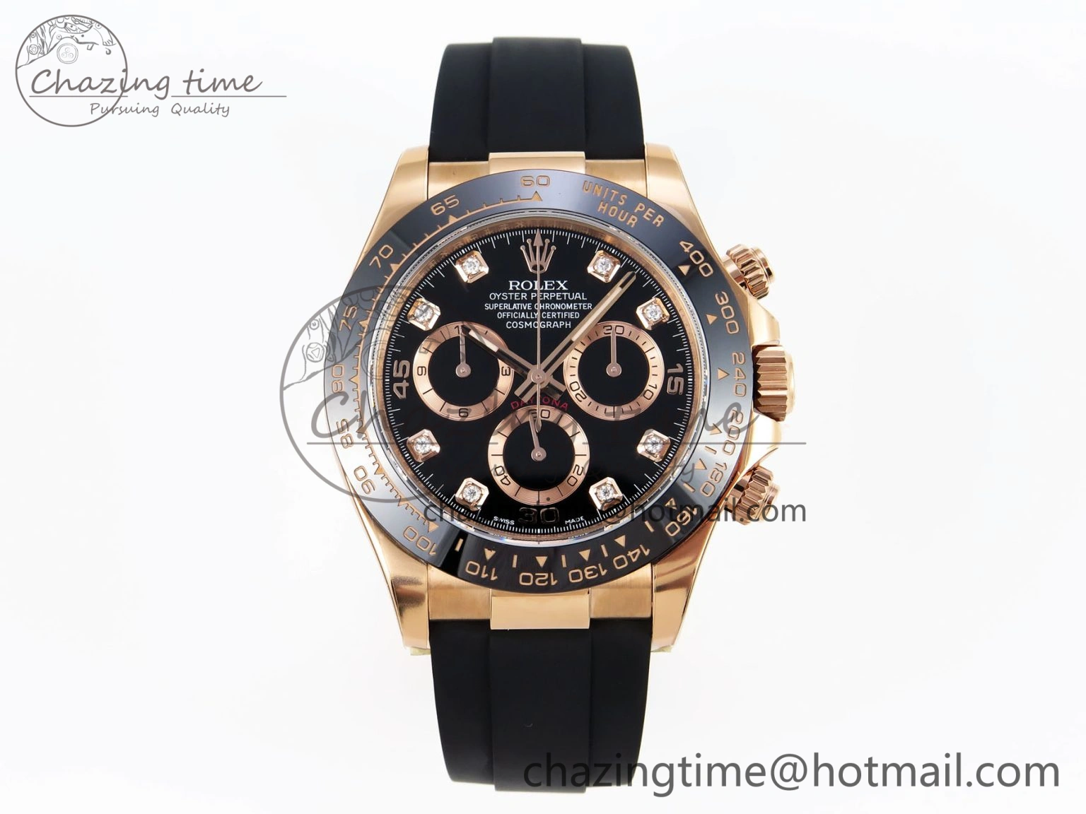 Daytona 116515 Clean 1:1 Best Edition Black Diamonds Dial on Oysterflex Strap SA4130 V2