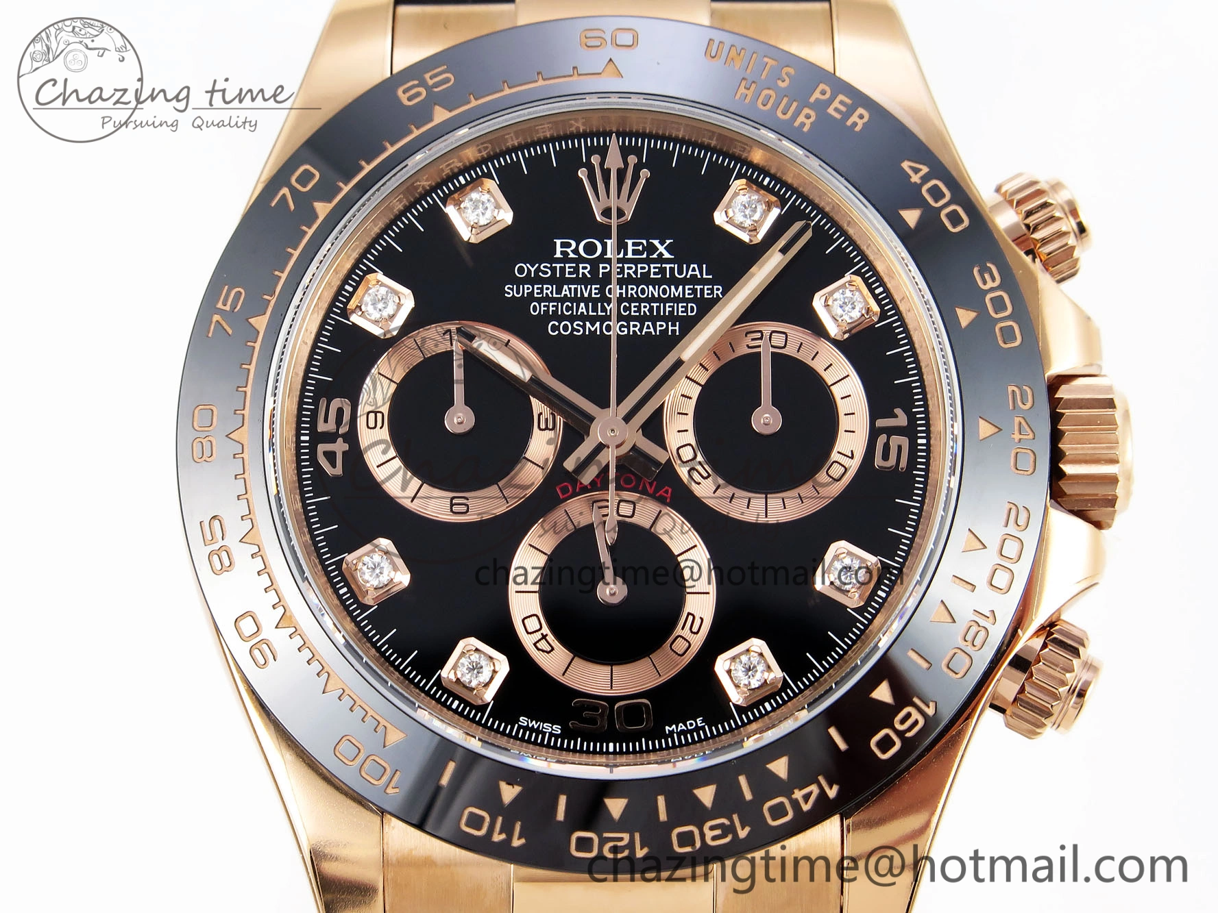 Daytona 116515 Clean 1:1 Best Edition Black Diamonds Dial on Oysterflex Strap SA4130 V2