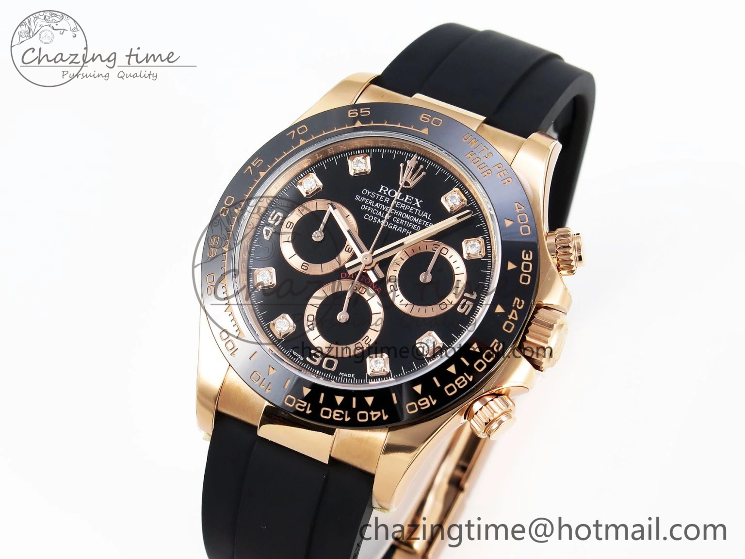 Daytona 116515 Clean 1:1 Best Edition Black Diamonds Dial on Oysterflex Strap SA4130 V2