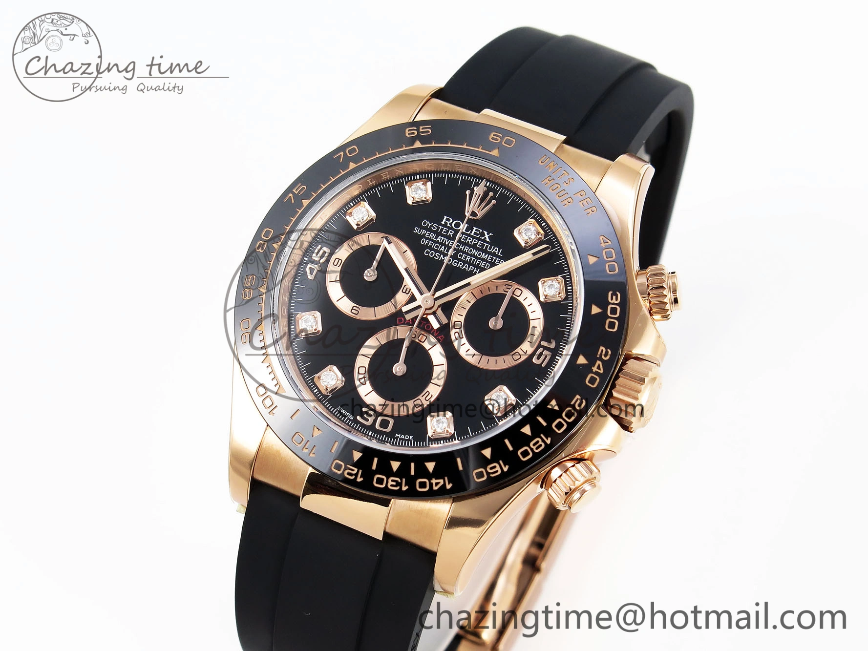 Daytona 116515 Clean 1:1 Best Edition Black Diamonds Dial on Oysterflex Strap SA4130 V2