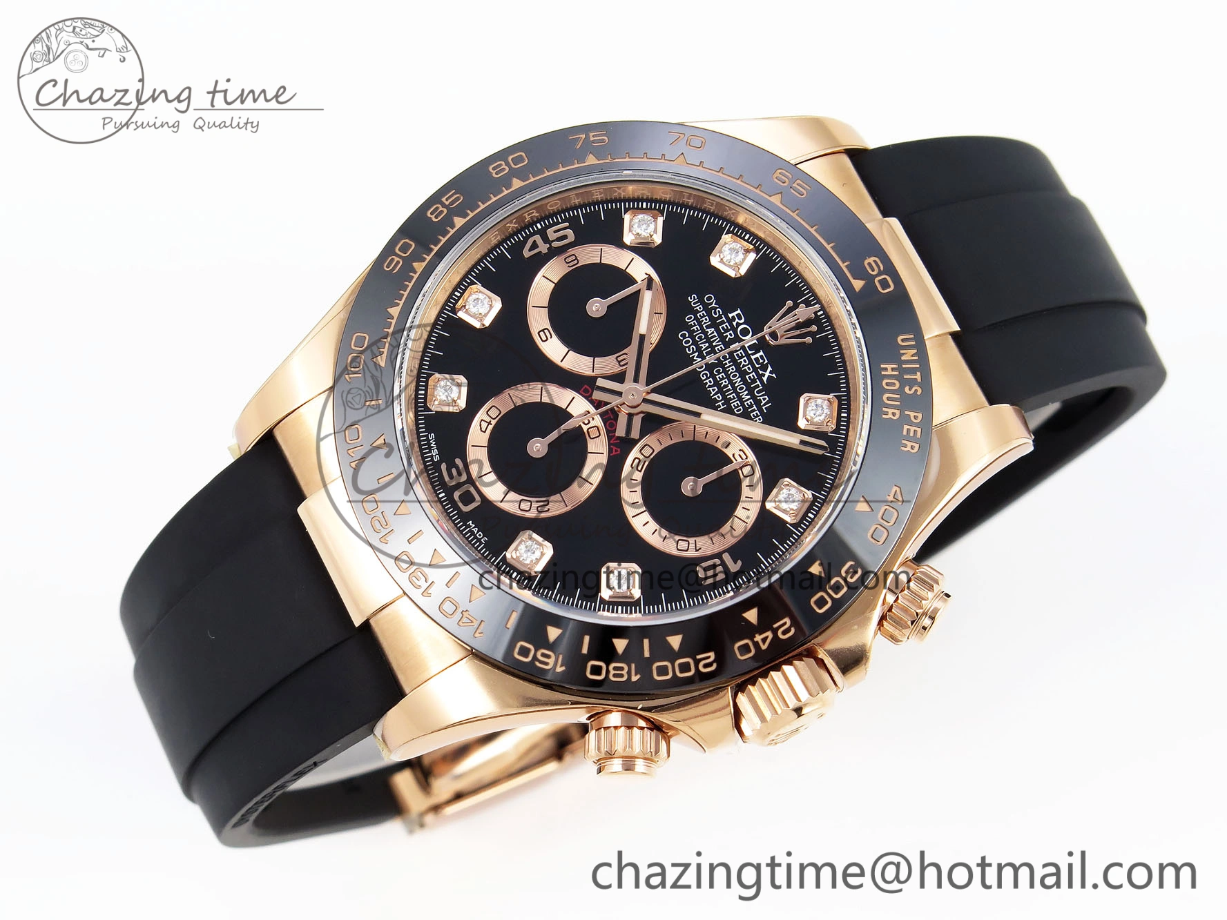 Daytona 116515 Clean 1:1 Best Edition Black Diamonds Dial on Oysterflex Strap SA4130 V2