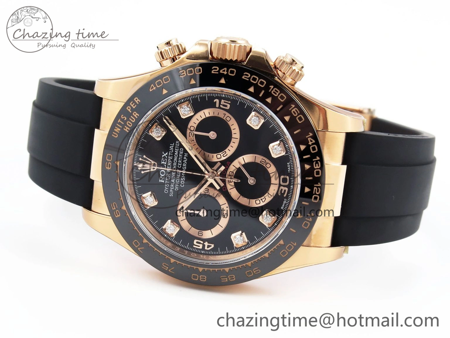 Daytona 116515 Clean 1:1 Best Edition Black Diamonds Dial on Oysterflex Strap SA4130 V2