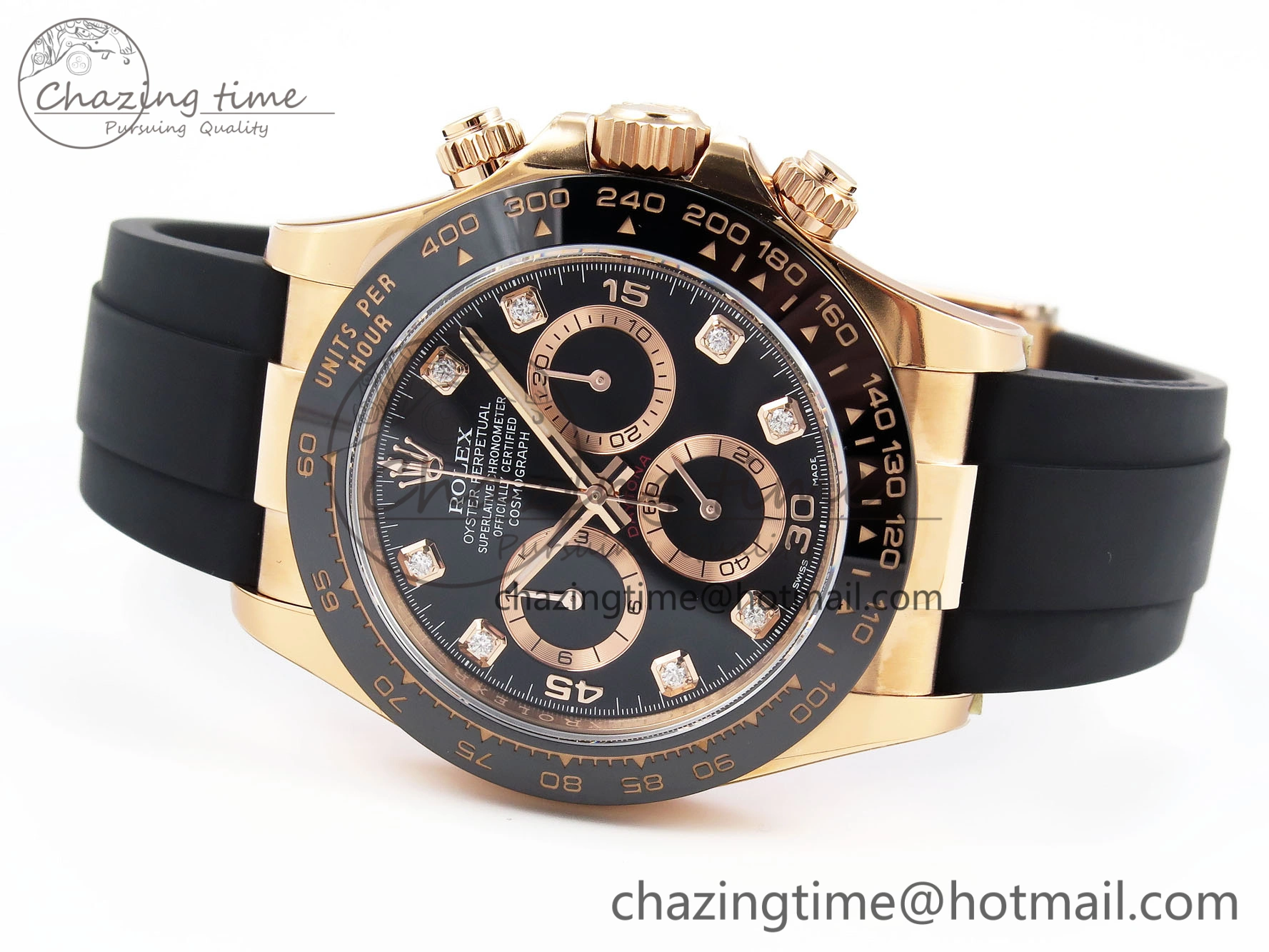 Daytona 116515 Clean 1:1 Best Edition Black Diamonds Dial on Oysterflex Strap SA4130 V2