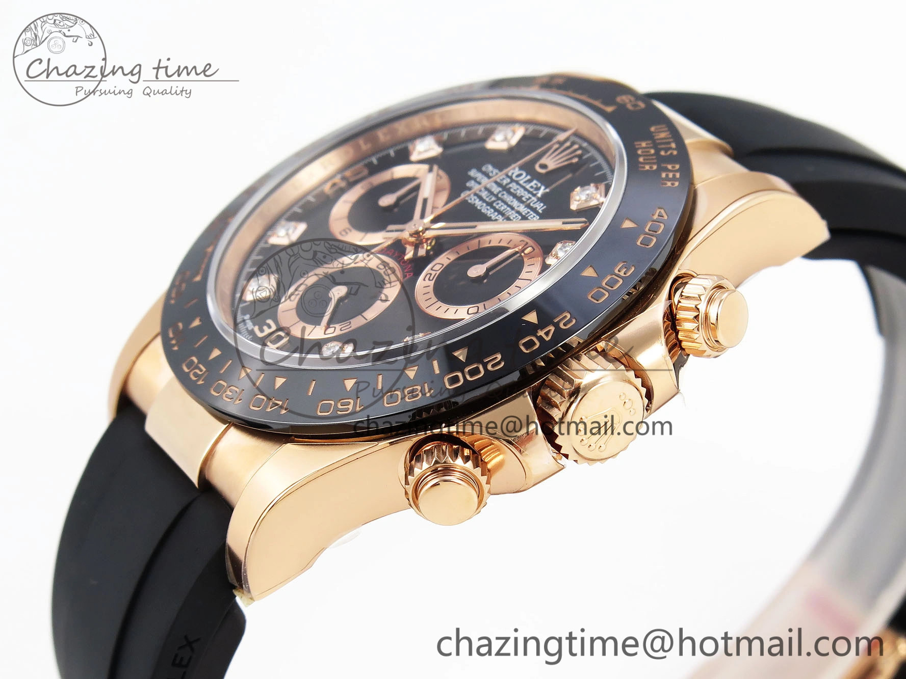Daytona 116515 Clean 1:1 Best Edition Black Diamonds Dial on Oysterflex Strap SA4130 V2