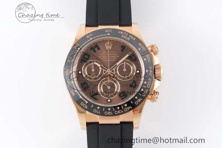 Daytona 116515 Clean 1:1 Best Edition Chocolate Dial Black Markers on Oysterflex Strap SA4130 V2