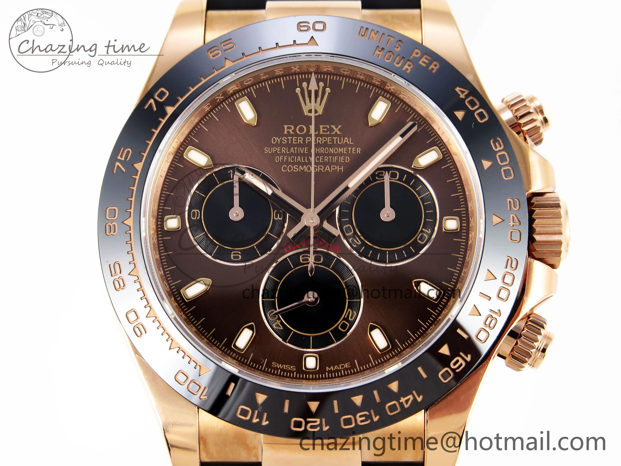 Daytona 116515 Clean 1:1 Best Edition Chocolate Dial Lume Markers on Oysterflex Strap SA4130 V2