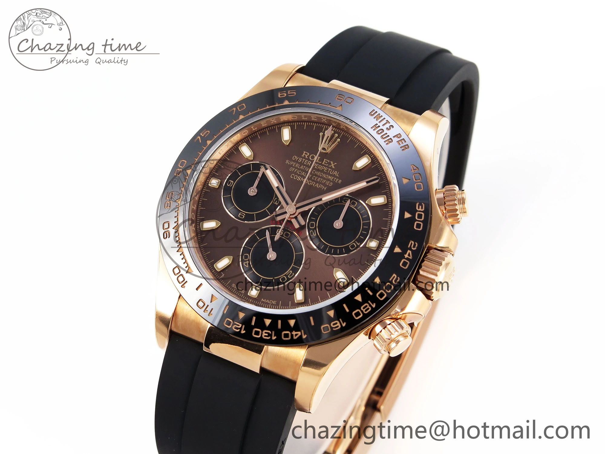 Daytona 116515 Clean 1:1 Best Edition Chocolate Dial Lume Markers on Oysterflex Strap SA4130 V2