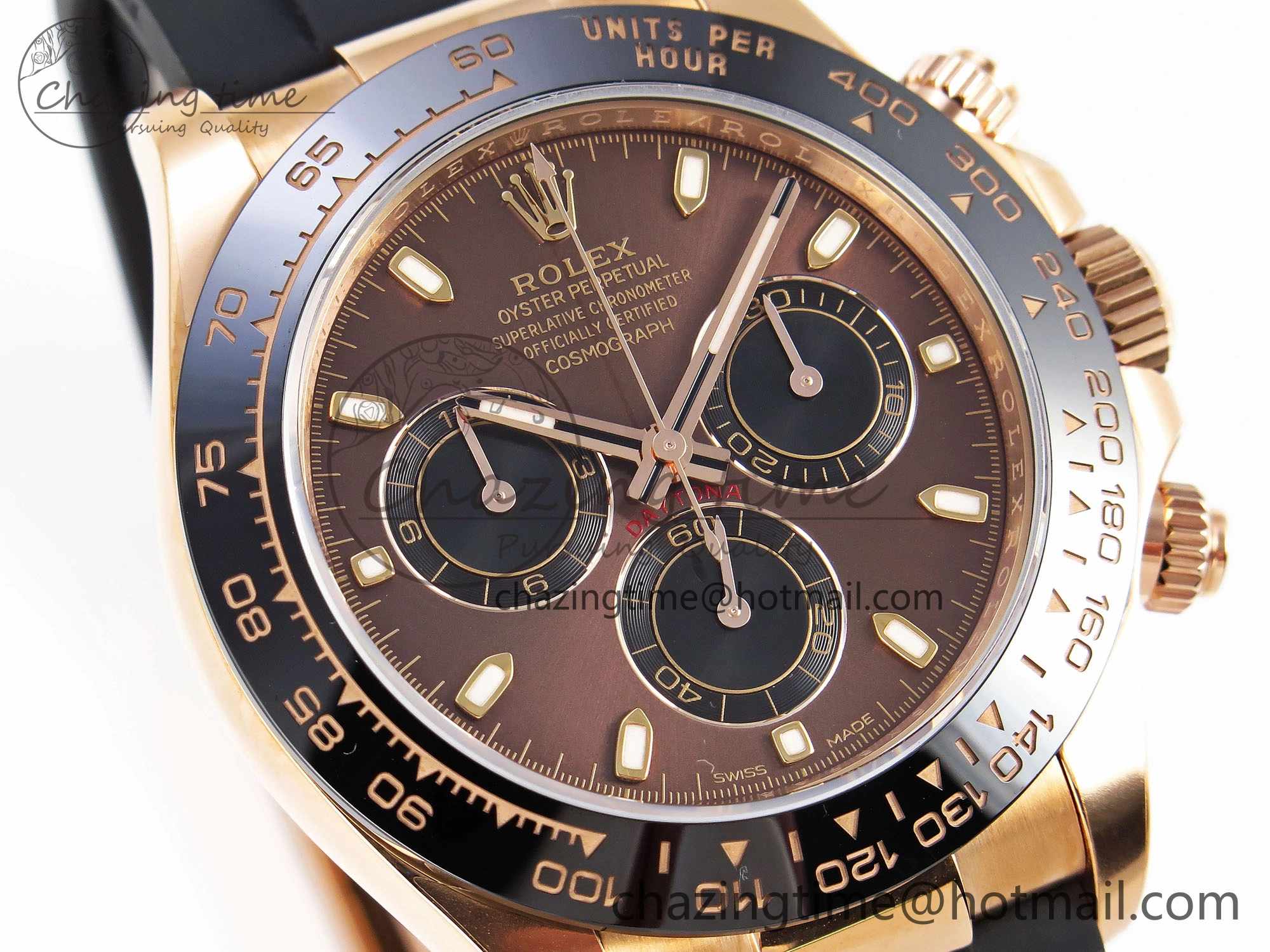 Daytona 116515 Clean 1:1 Best Edition Chocolate Dial Lume Markers on Oysterflex Strap SA4130 V2