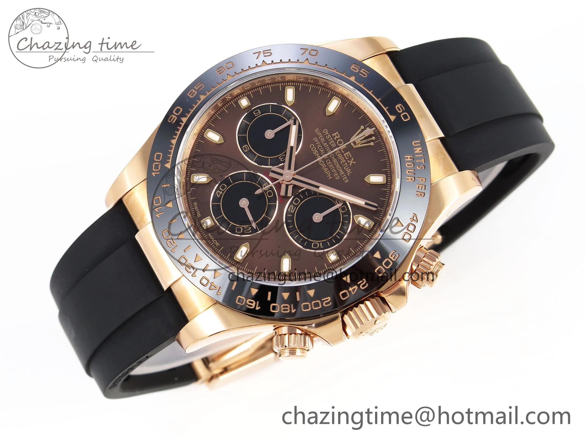 Daytona 116515 Clean 1:1 Best Edition Chocolate Dial Lume Markers on Oysterflex Strap SA4130 V2