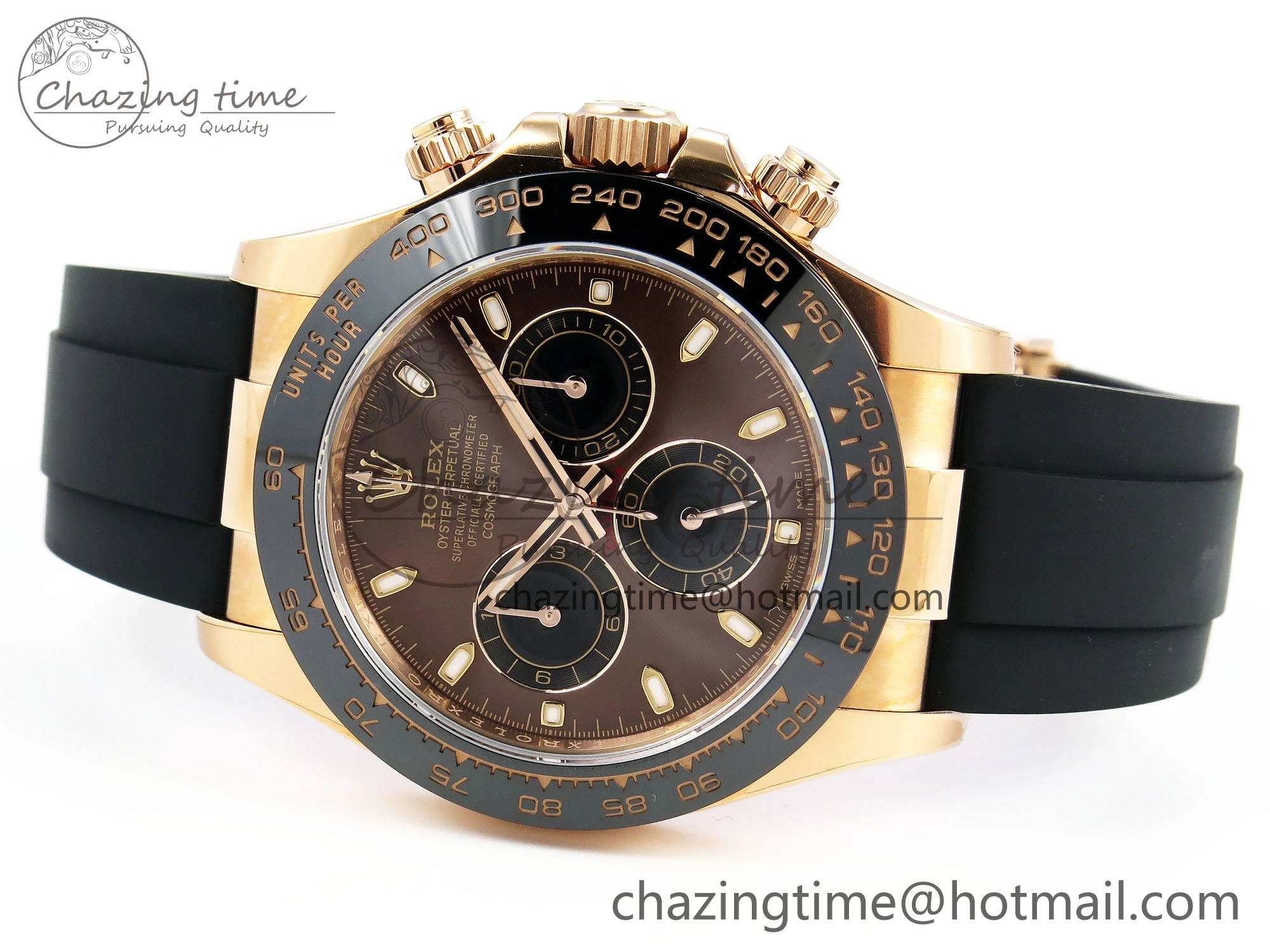Daytona 116515 Clean 1:1 Best Edition Chocolate Dial Lume Markers on Oysterflex Strap SA4130 V2