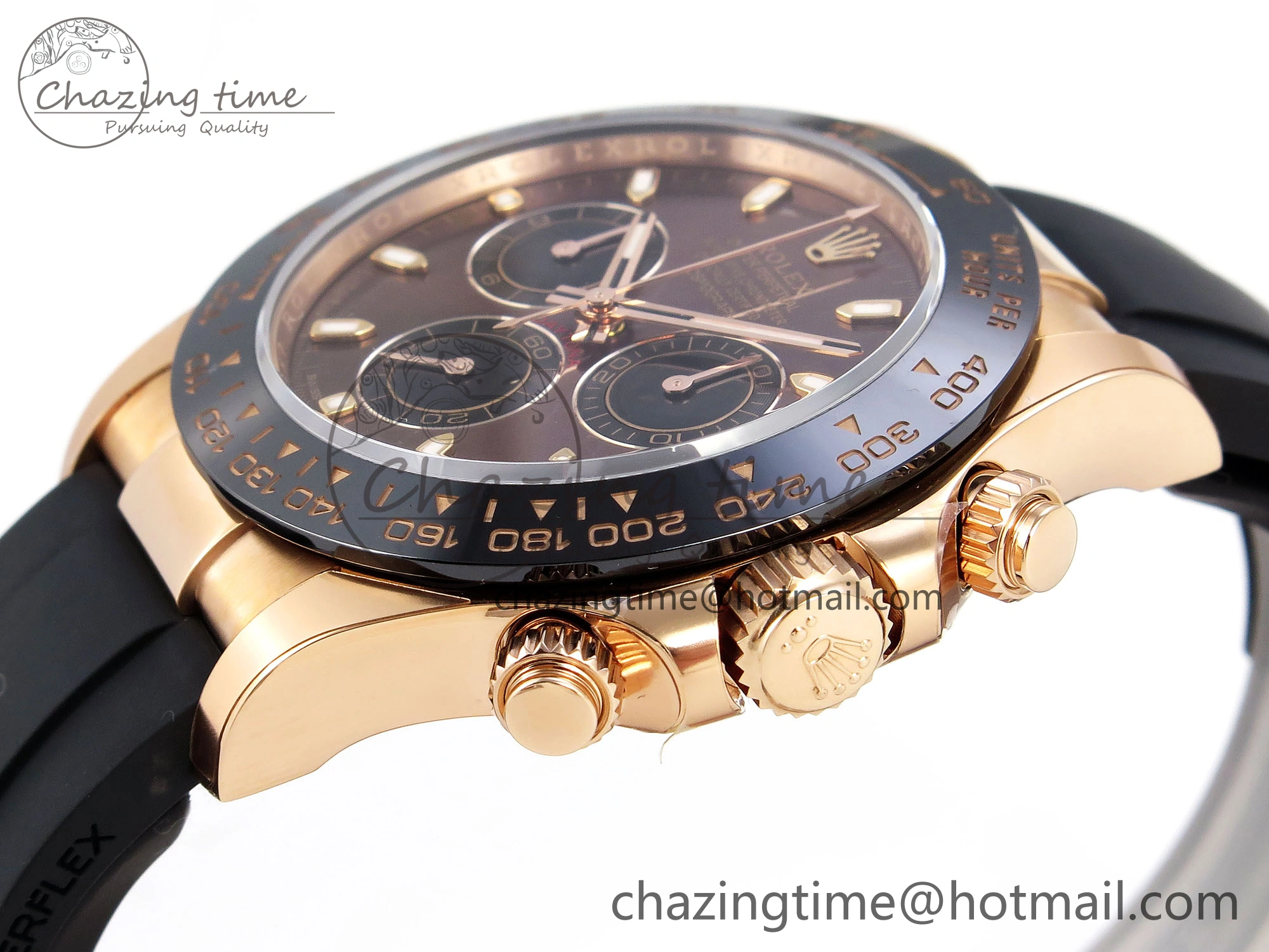 Daytona 116515 Clean 1:1 Best Edition Chocolate Dial Lume Markers on Oysterflex Strap SA4130 V2