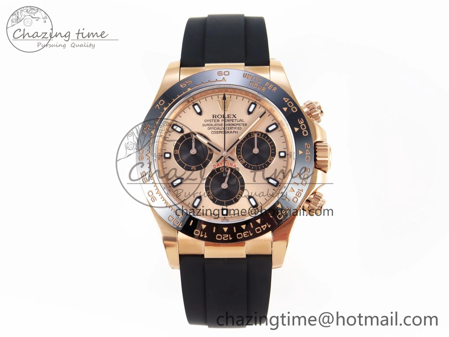 Daytona 116515 Clean 1:1 Best Edition RG Dial Black Markers on Oysterflex Strap SA4130 V2