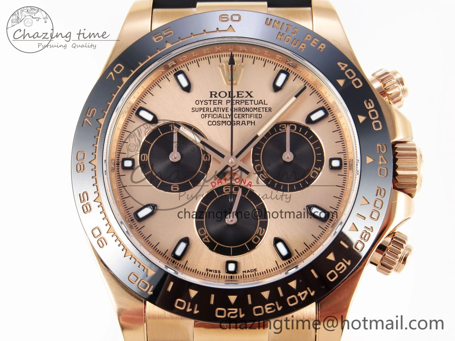 Daytona 116515 Clean 1:1 Best Edition RG Dial Black Markers on Oysterflex Strap SA4130 V2