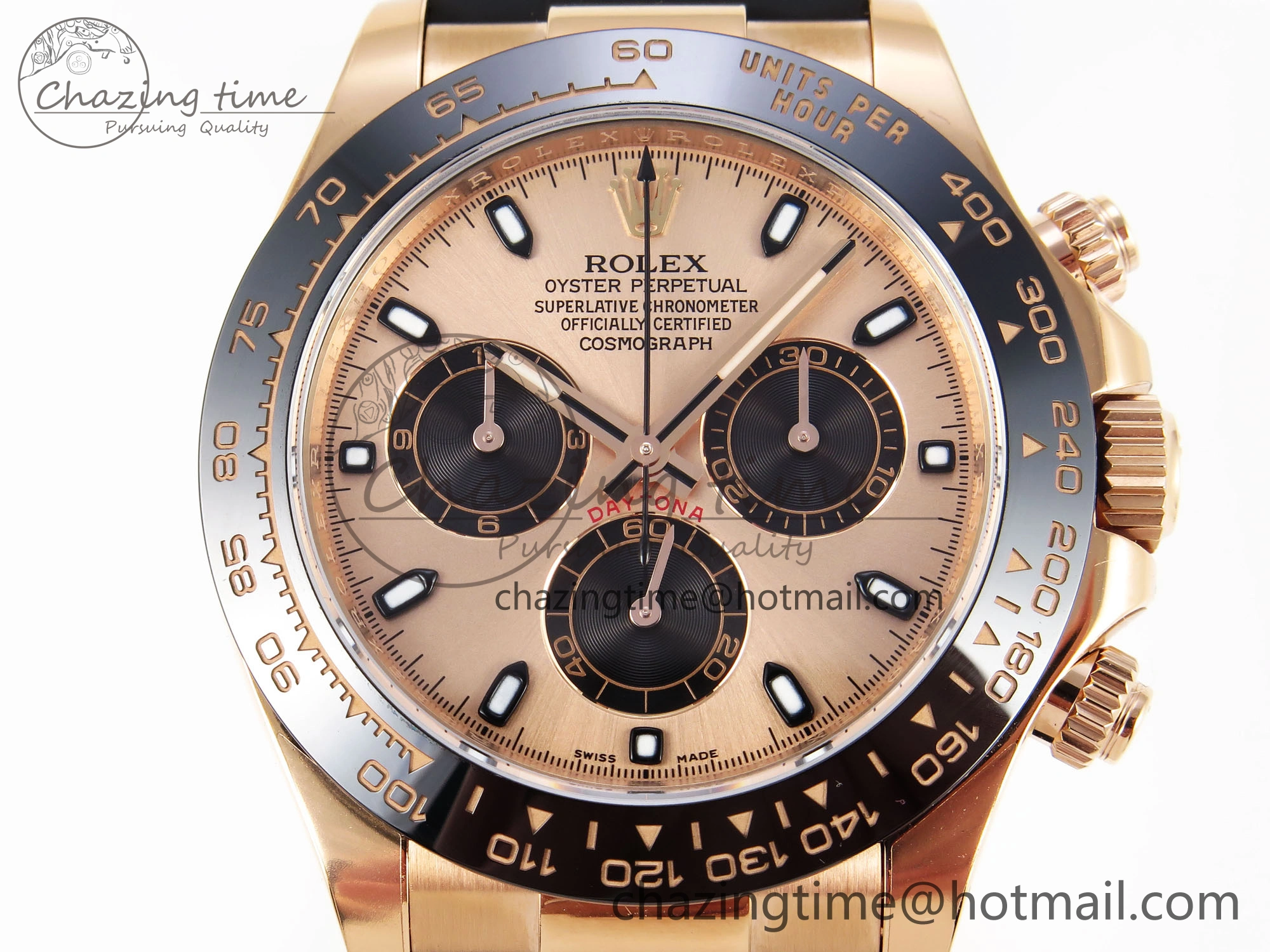 Daytona 116515 Clean 1:1 Best Edition RG Dial Black Markers on Oysterflex Strap SA4130 V2