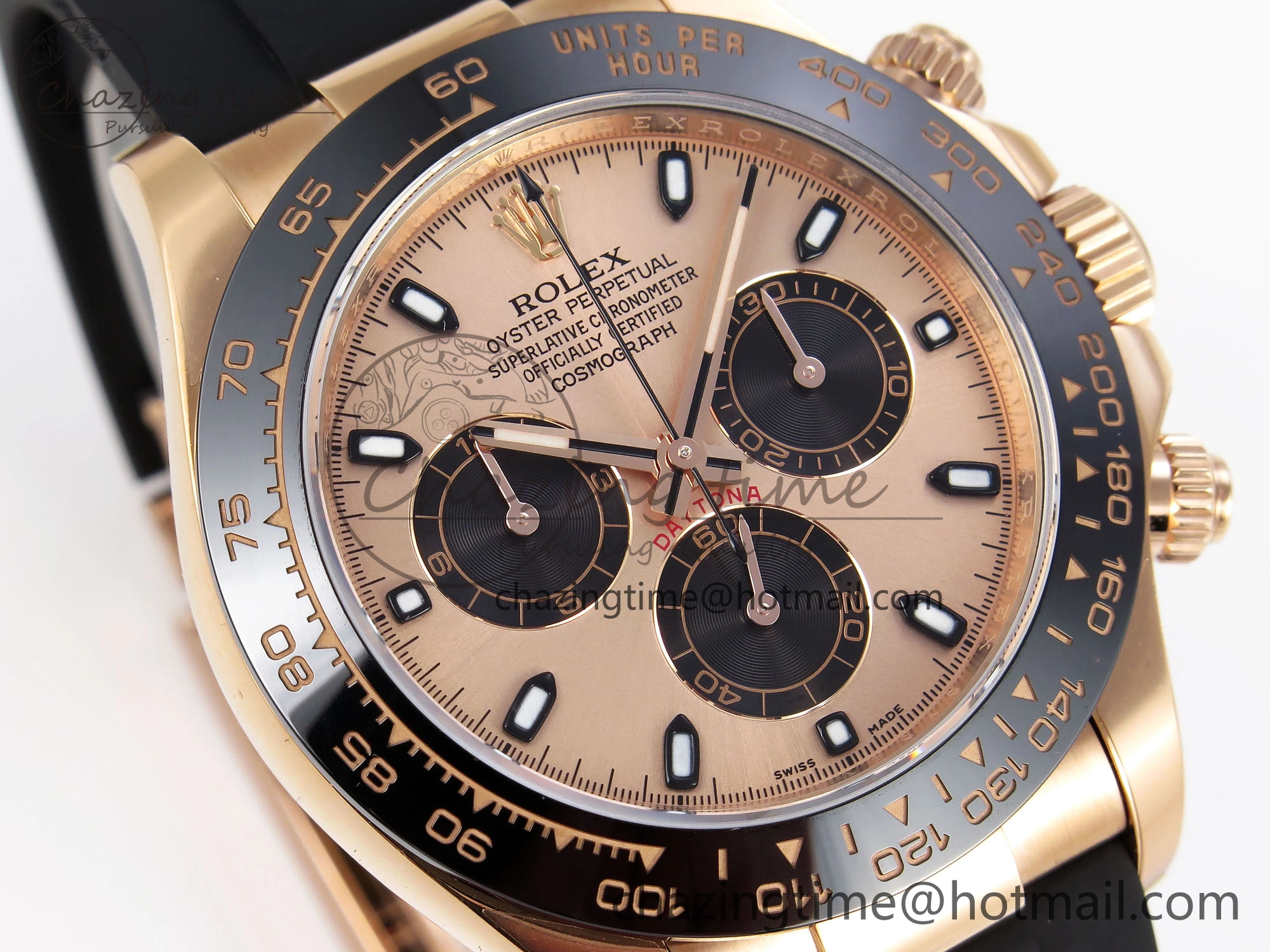 Daytona 116515 Clean 1:1 Best Edition RG Dial Black Markers on Oysterflex Strap SA4130 V2