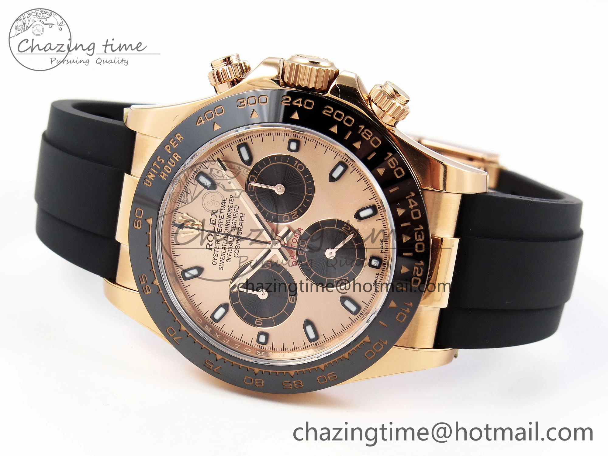 Daytona 116515 Clean 1:1 Best Edition RG Dial Black Markers on Oysterflex Strap SA4130 V2