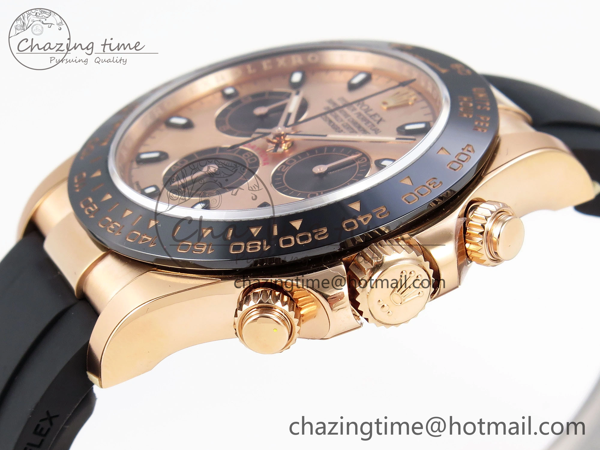 Daytona 116515 Clean 1:1 Best Edition RG Dial Black Markers on Oysterflex Strap SA4130 V2