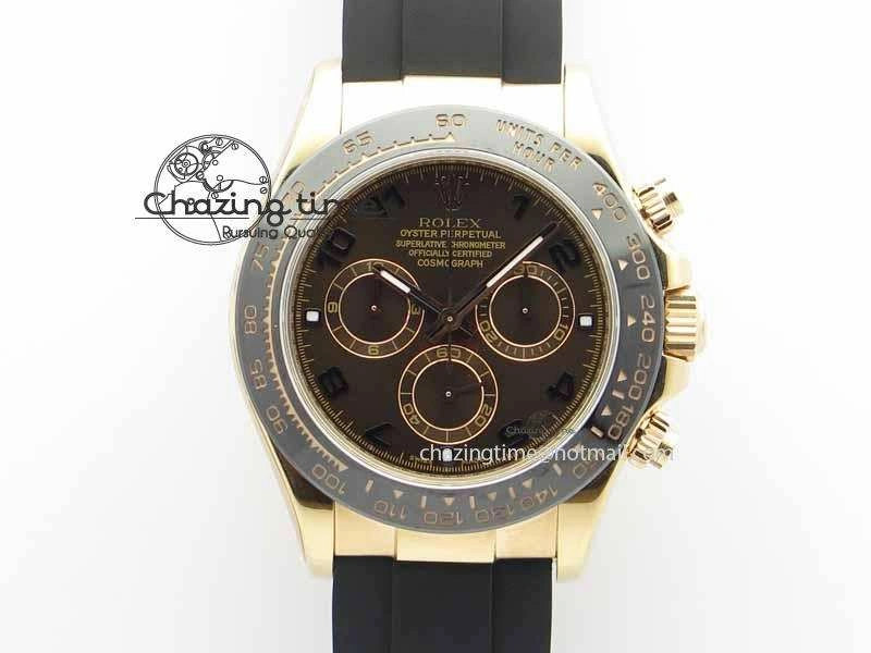 Daytona 116515 JF 1:1 Best Edition Brown Dial On Black Rubber Strap A7750