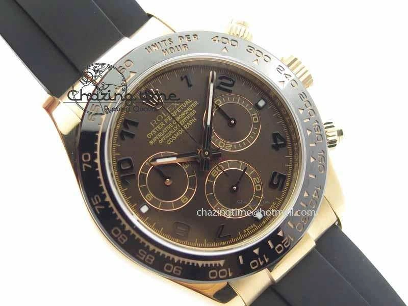 Daytona 116515 JF 1:1 Best Edition Brown Dial On Black Rubber Strap A7750