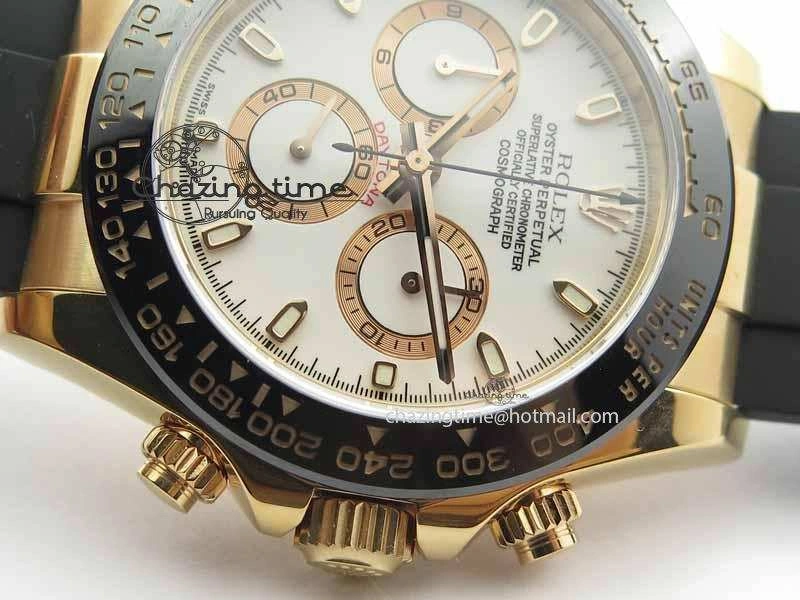 Daytona 116515 JF 1:1 Best Edition White Dial On Black Rubber Strap A7750