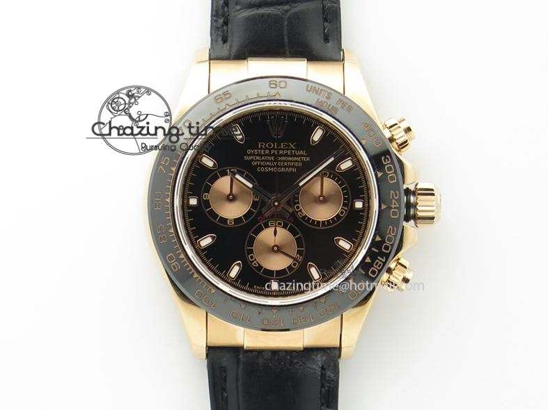 Daytona 116515 JF Best Edition Black Dial On Black Leather Strap A7750