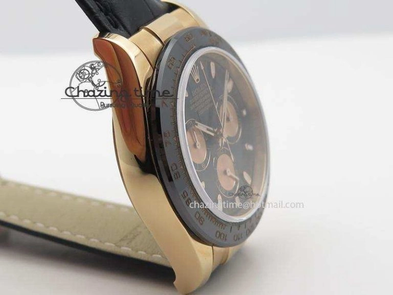 Daytona 116515 JF Best Edition Black Dial On Black Leather Strap A7750