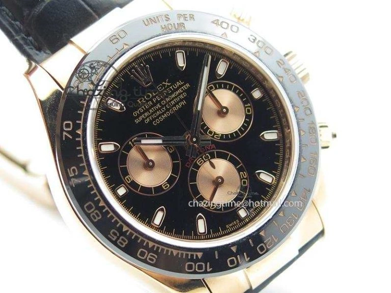 Daytona 116515 JF Best Edition Black Dial On Black Leather Strap A7750