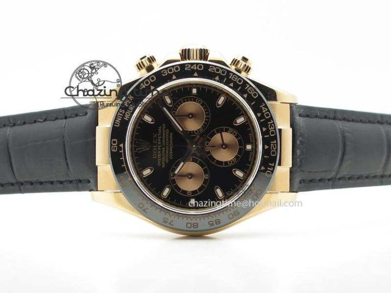 Daytona 116515 JF Best Edition Black Dial On Black Leather Strap A7750