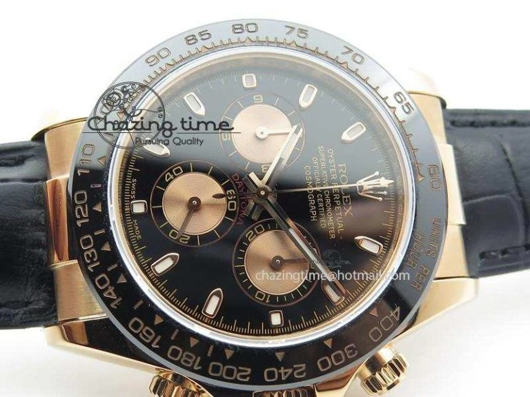 Daytona 116515 JF Best Edition Black Dial On Black Leather Strap A7750