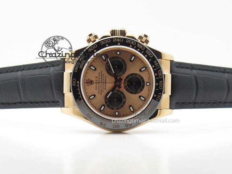 Daytona 116515 JF Best Edition Pink   Black  Dial On Black Leather Strap A7750